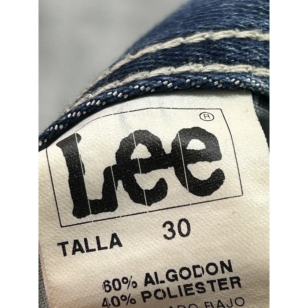 VTG Lee Mens Sz 30 (W29 in) Designer Blue Jeans Straight Leg Guys Work Pants